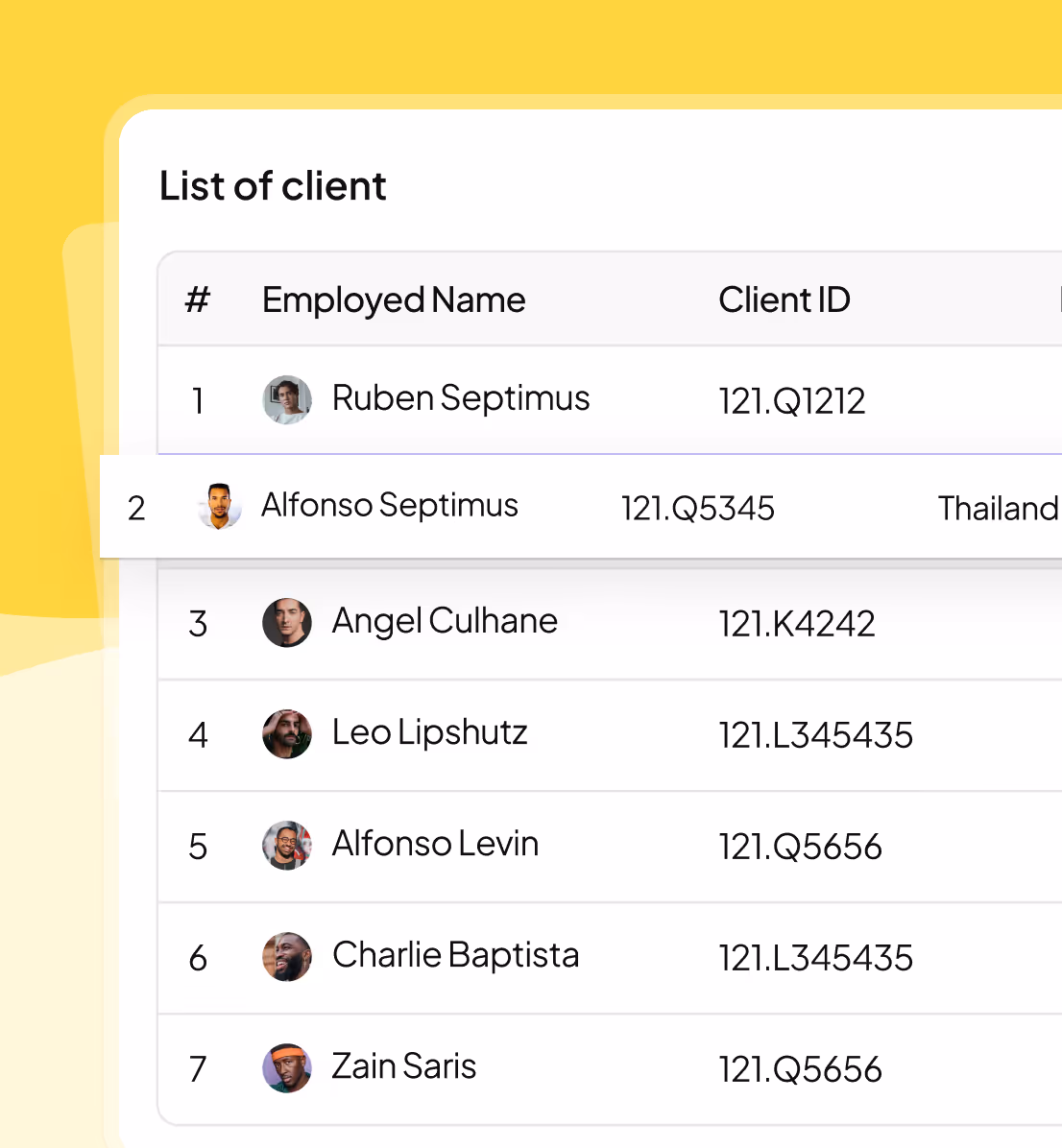 The Gridline client portal listing every supported user